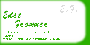 edit frommer business card